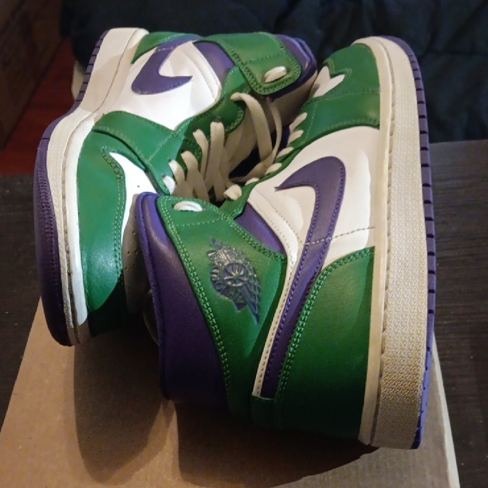 Jordan 1 Mid Rare "Incredible Hulk" (2020) Mens 8 Womens 9.5 EUC - Picture 8 of 9